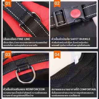 555PET เสื้อสุนัข สื้อรัดอกสุนัข พร้อมแถบสะท้อนแสง หัวเข็มขัดเปิดเร็วแข็งแรงและทนทาน ไม่มีเชือกรวมอยู่ด้วย