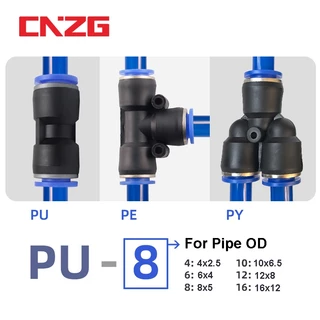 ท่อเชื่อมต่อนิวเมติก PU PY PE PV PK 4/6/8 มม. 10 มม. 12 มม. 90 องศา ข้องอสั้น ข้อต่อลม