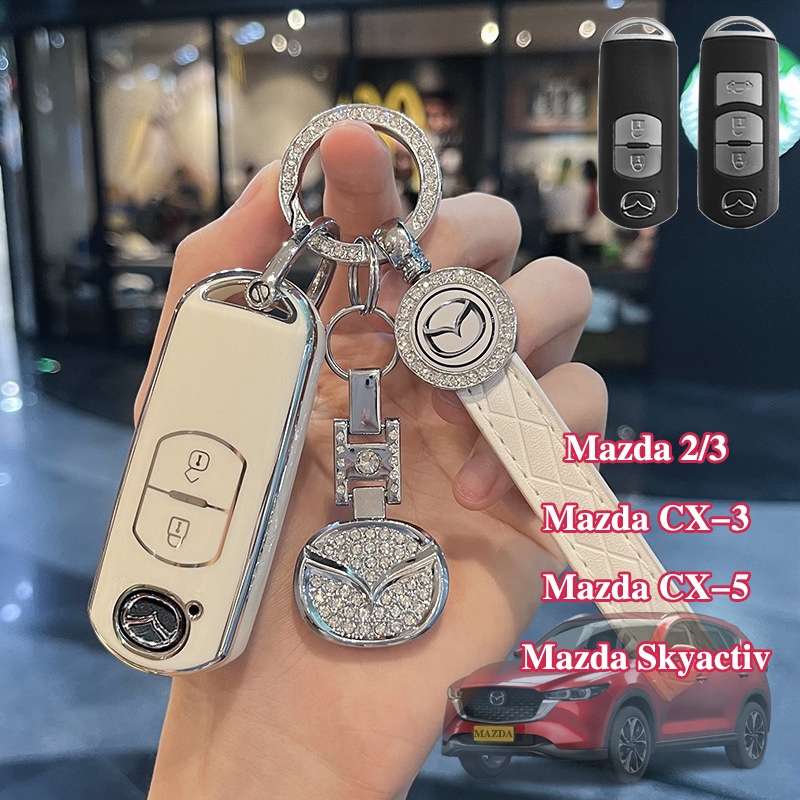 ใหม่ เคสกุญแจรีโมตรถยนต์ TPU 2 3 ปุ่ม สําหรับ Mazda 2 3 CX-3 CX-5 Skyactiv