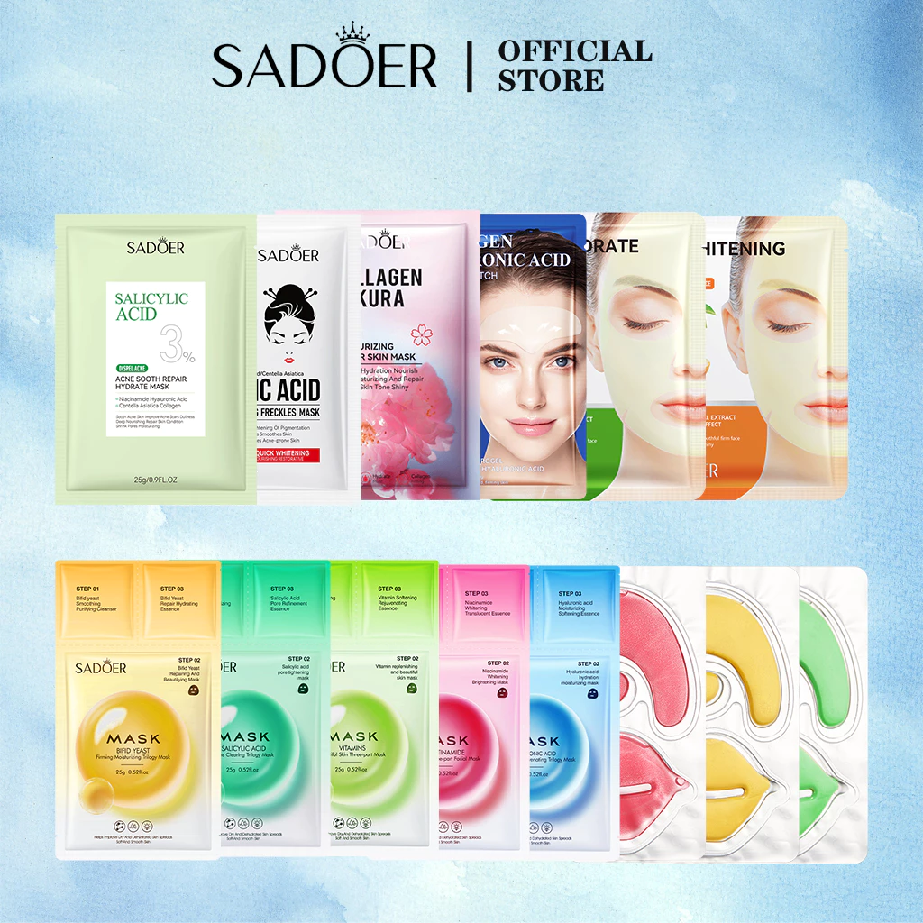SADOER Face Mask หน้ากากอนามัยคุณภาพดี นิโคติน กรดไฮยาลูโรนิค กําจัดสิว กรดซาลิไซลิค