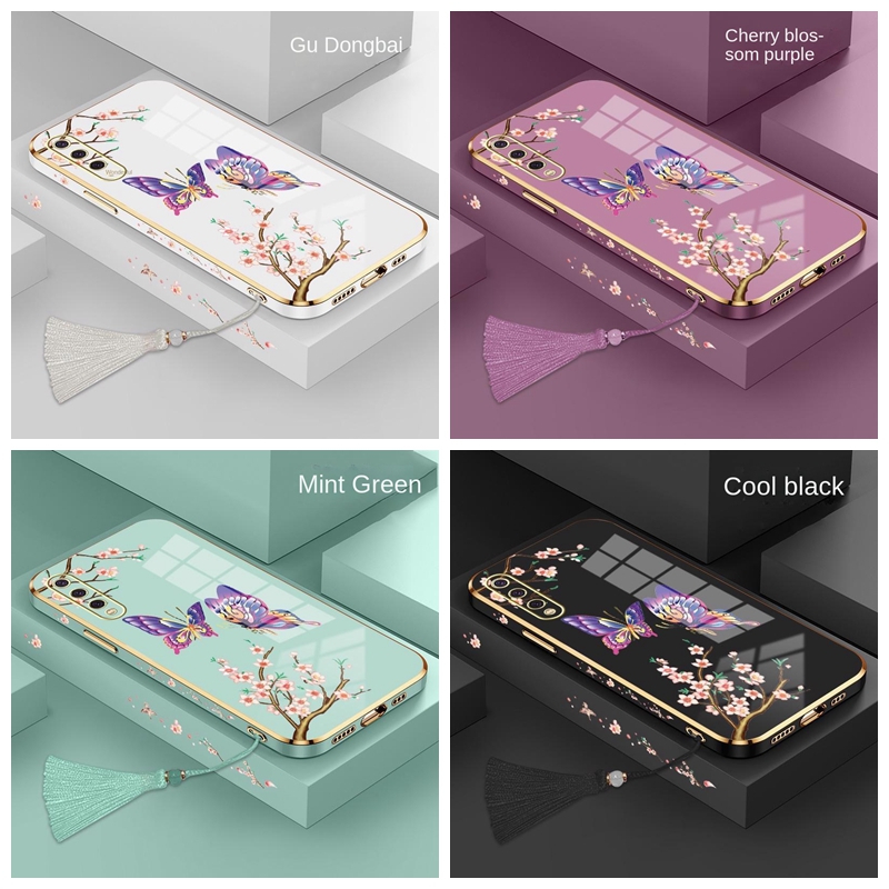เคส Samsung A35 A55 A25 S23 FE S24 Ultra S24 ขอบตรงชุบผีเสื้อใบโทรศัพท์กรณี