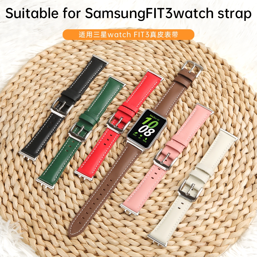 สายนาฬิกาข้อมือ สายหนังวัวแท้ สําหรับ Samsung galaxy fit 3 Smart Bracelet Samsung fit3