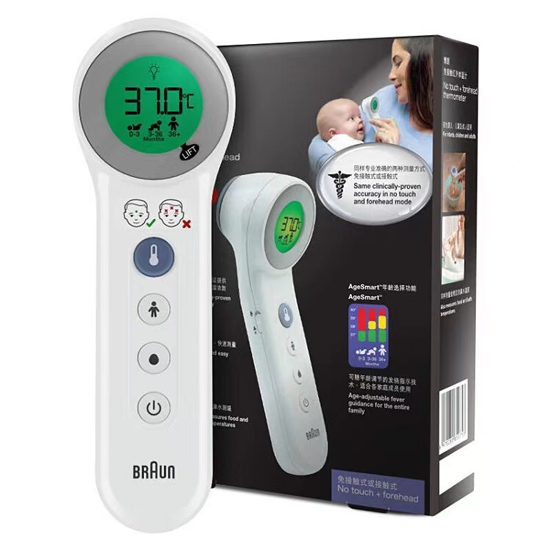 Braun BNT400 Touch + No Touch 3-in 1 เครื่องวัดอุณหภูมิหน้าผาก พร้อมอายุ แม่นยํา และอุณหภูมิอาหาร