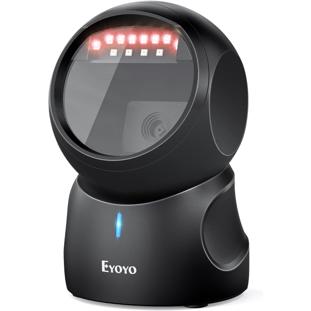 Eyoyo Barcode Scanner, QR 2D แฮนด์ฟรี Omnidirectional Automatic Sensing Scanning USB Desktop Barcode