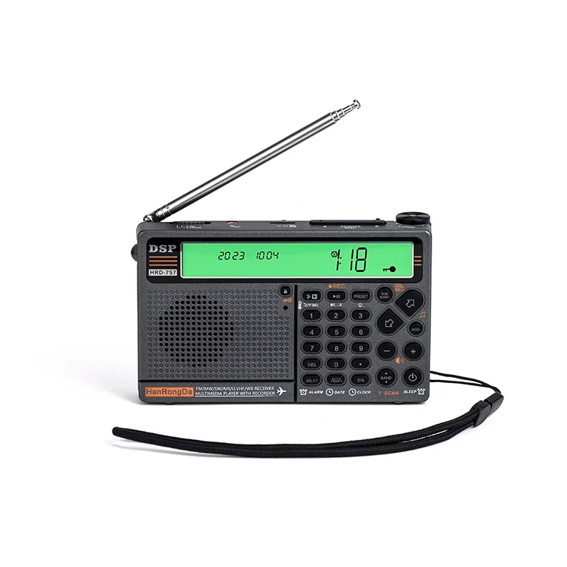 Hanrongda HRD-757 วิทยุ AM/FM/SW บลูทูธ การ์ด TF เล่นผ่านแอป รีโมตคอนโทรล ไฟฉาย แจ้งเตือน SOS