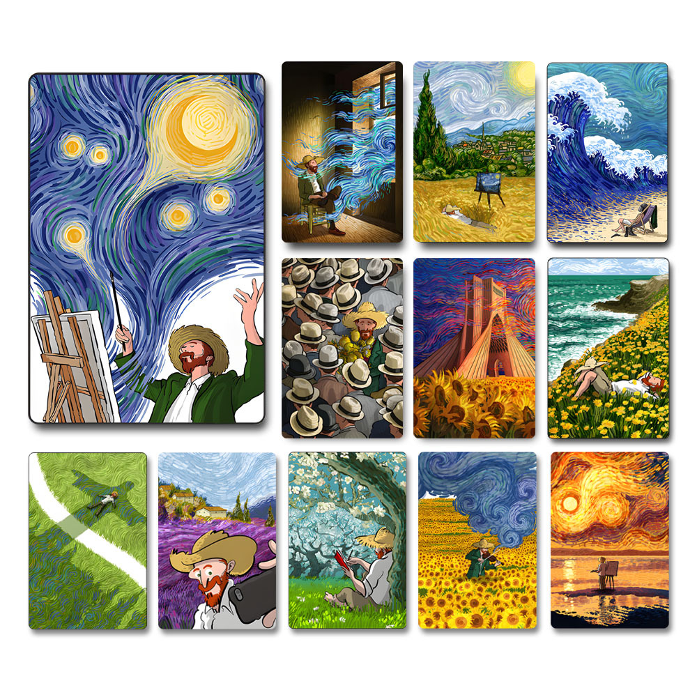 ภาพวาดตกแต่งการ์ตูนของ Van Gogh, ภาพวาดดีบุกน่ารักและตลก, ห้องนั่งเล่นที่บ้าน, การตกแต่งผนังห้องนอนและห้องน้ำ, โปสเตอร์ร้านอาหารของโรงแรมและภาพจิตรกรรมฝาผนัง, โรงแรมรีสอร์ทและสถานที่ท่องเที่ยวภาพวาดแขวนไร้กรอบโลหะดีบุกตกแต่ง