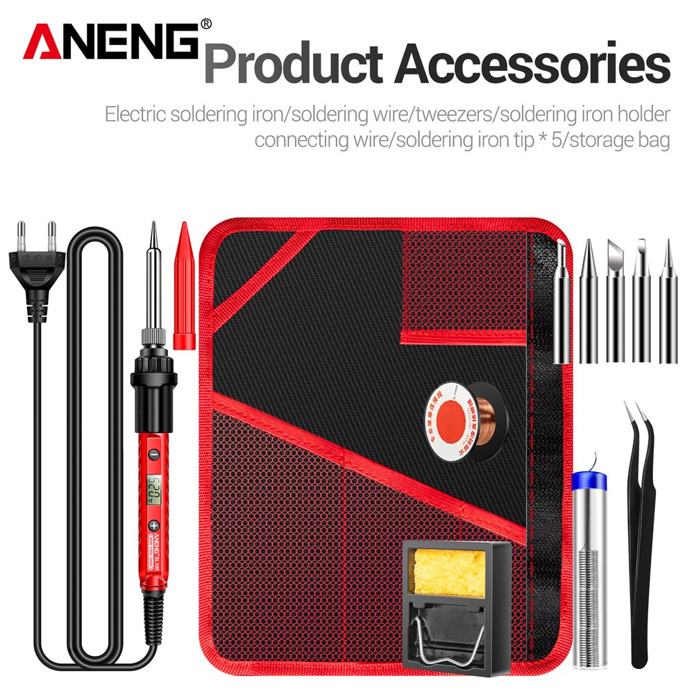 Aneng SL105 หัวแร้งเชื่อมบัดกรี 110V 220V อัจฉริยะ ควบคุมอุณหภูมิ หัวดินสอความร้อน ปลั๊ก US EU และอื่น ๆ