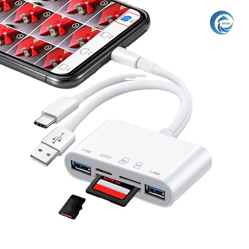 อะแดปเตอร์การ์ดรีดเดอร์ Type-C / USB to Micro SD(TF) / SD Card / USB3.0 OTG adapter multi card reader