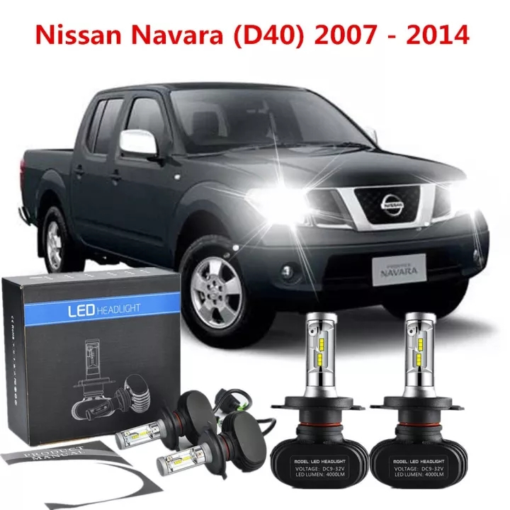 Nissan Navara (D40) 2007 - 2014(โคมไฟหัว) H4 ไฟ LED ไฟหน้ารถ ไฟหน้าอัตโนมัติ โคมไฟ 6000k แสงสีขาว