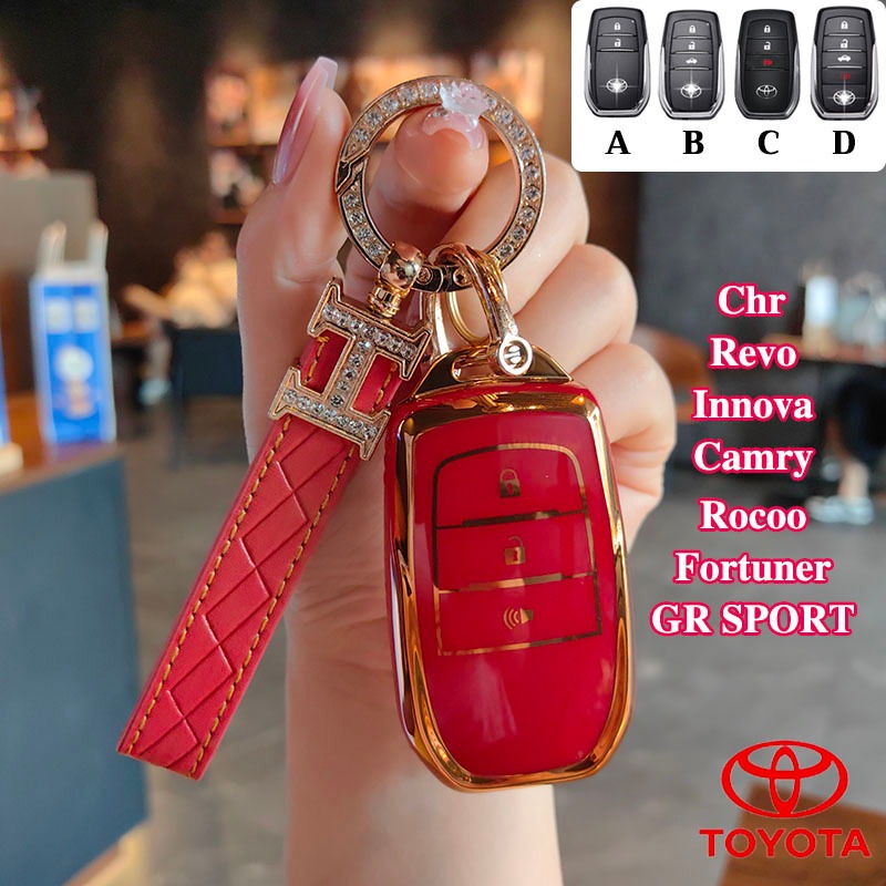 2/3/4 ปุ่ม TPU ฝาครอบกุญแจรถสําหรับ Toyota Camry/Innova/bz4x/Rocoo/Fortuner/GR SPORT/Chr 2018/Revo K