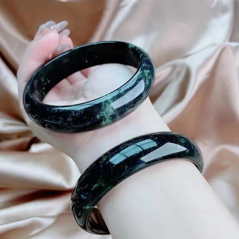 สร้อยข้อมือหินหยกธรรมชาติ ขนาด 54-70 มม. เพื่อความปลอดภัย เหมาะกับของขวัญ สไตล์บูติก สําหรับผู้หญิง