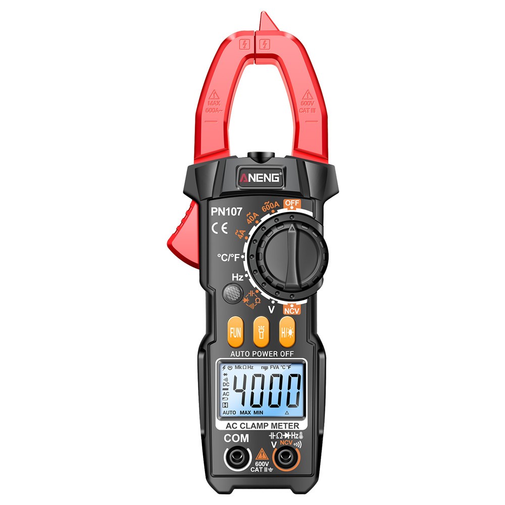 เครื่องวัดแคลมป์ดิจิตอล ANENG PN107 ใหม่ - วัดแรงดัน AC/DC, อุณหภูมิ, มัลติมิเตอร์ True RMS