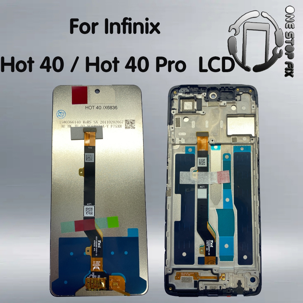 อะไหล่หน้าจอสัมผัสดิจิทัล LCD แบบเปลี่ยน สําหรับ Infinix 40 Pro X6837 Infinix Hot 40 X6836