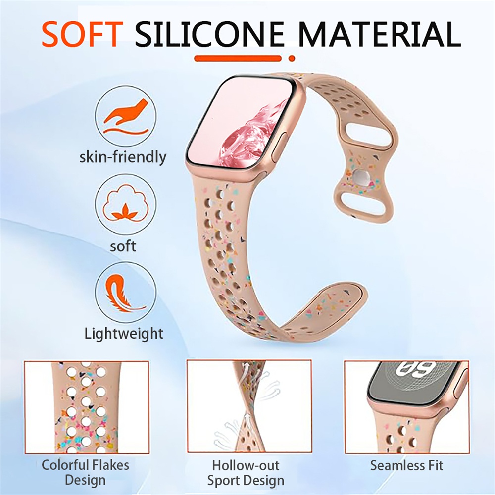 Multicolored dots กีฬาสายนาฬิกาซิลิโคนสําหรับ Apple Watch S11/10/9/8/7/6/5/4/3 SE3 ULTRA Breathable ผู้ชายผู้หญิงสร้อยข้อมือสําหรับ iWatch 49MM 46 45 44 42 41 40 38 - รูปที่ 3