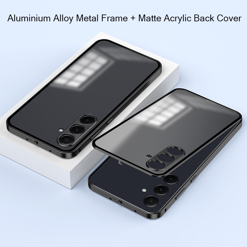 เคสโทรศัพท์ กรอบโลหะ อลูมิเนียมอัลลอย ผิวด้าน ป้องกันเลนส์กล้อง สําหรับ Samsung Galaxy A55 5G