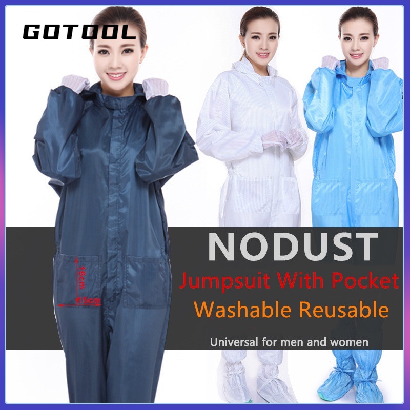【Gotool】ชุดผ้าคลุมห้องทดลอง Esd PPE ใช้ซ้ําได้ ซักล้างได้ กันไฟฟ้าสถิตย์ สําหรับห้องทดลอง