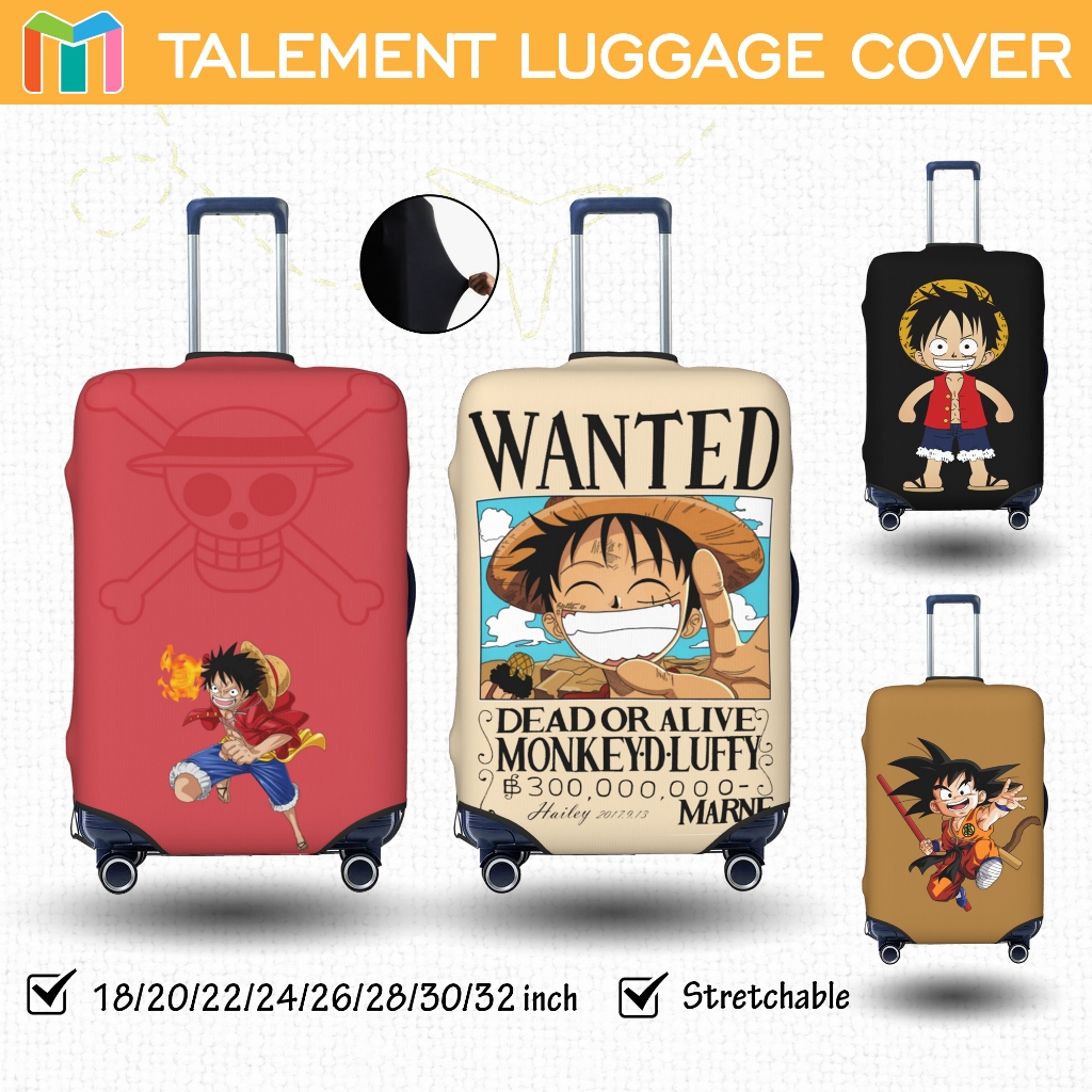 ผ้าคลุมกระเป๋าเดินทาง ผ้าสแปนเด็กซ์ แบบยืดหยุ่น ยืดหยุ่น One Piece Luffy Luggage Cover 18 20 22 24 26 28 30 32 นิ้ว