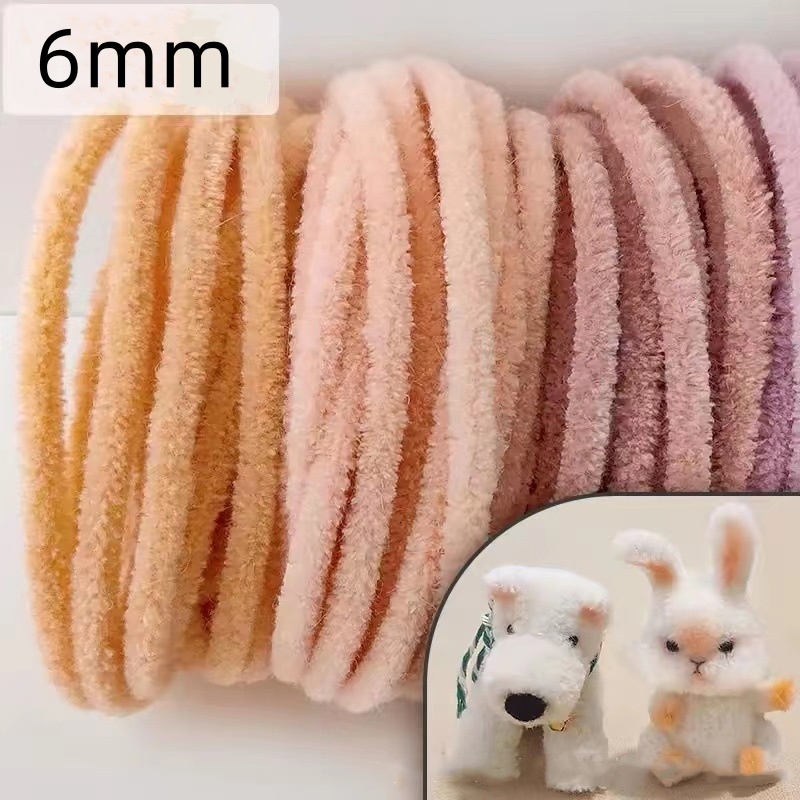 รากบิดบาร์ ผ้าวูล ขนาด 6 มม. แฮนด์เมด สีสันสดใส สําหรับตุ๊กตาลูกสุนัข diy