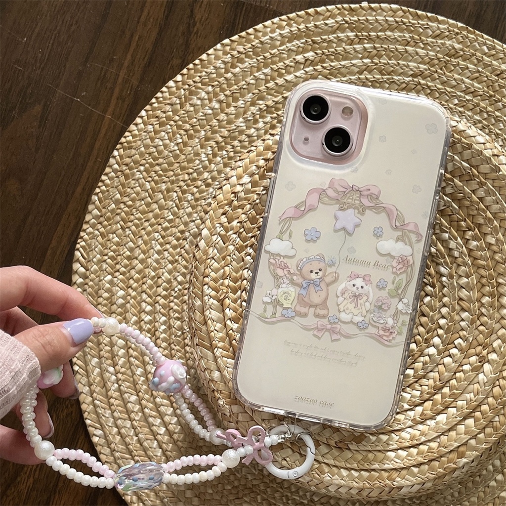 สําหรับiphone Case 16 Pro Max 15 Pro Max 14 Pro Max 13 Pro Max 12 Pro Max Double imd- Bow Bear Rabbit TPU Soft Case