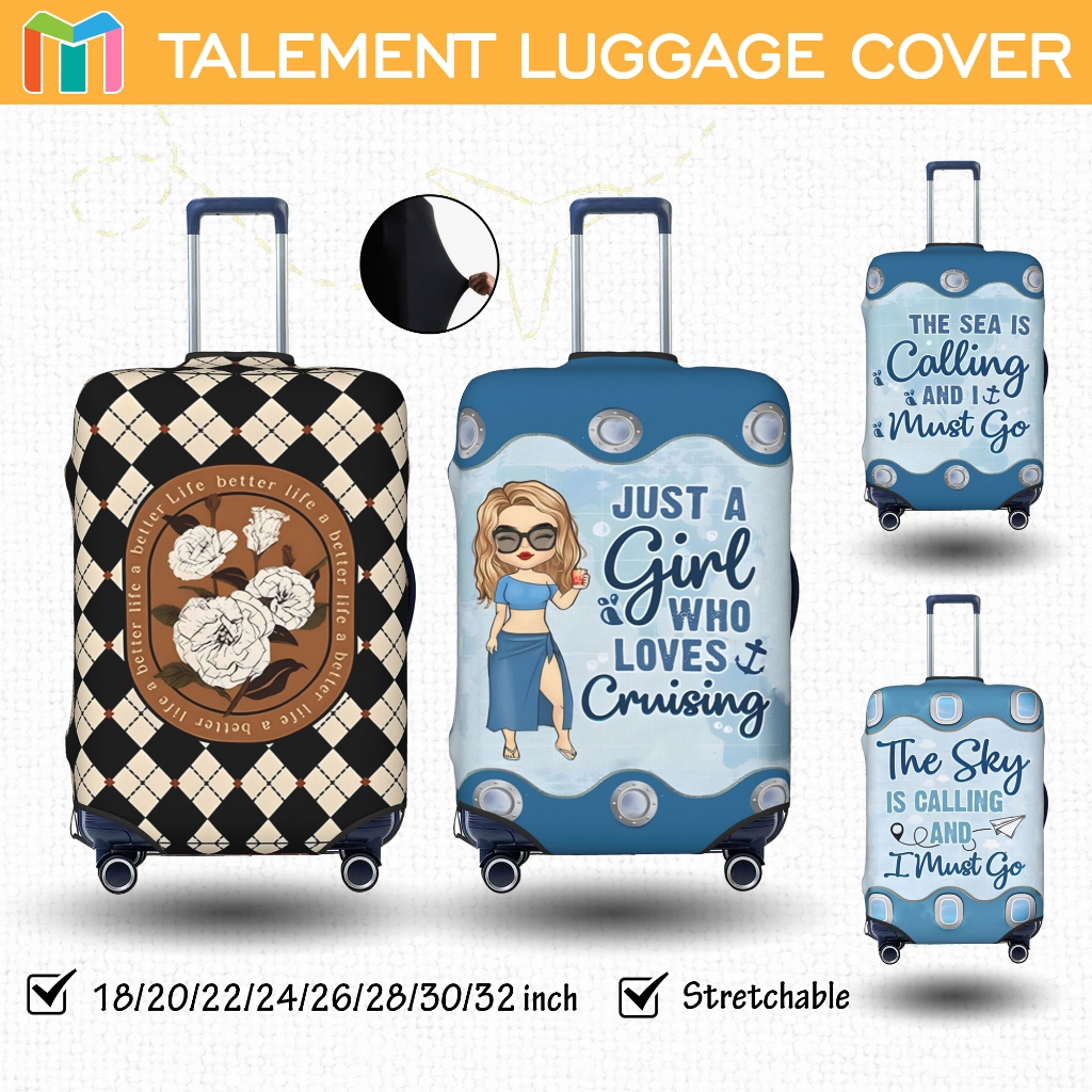 ผ้าคลุมกระเป๋าเดินทาง ป้องกันรอยขีดข่วน แบบยืดหยุ่น Luggage Cover 18 20 22 24 26 28 30 32 นิ้ว