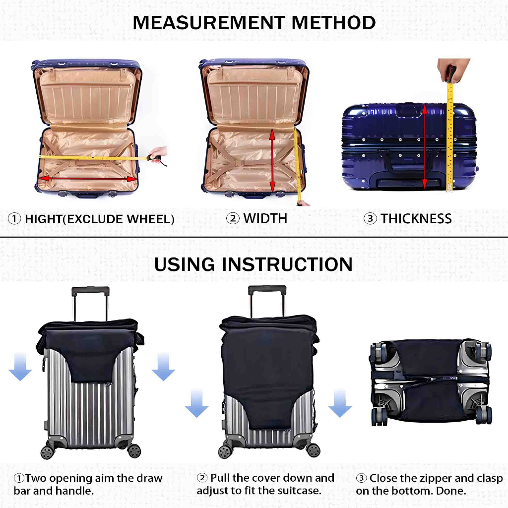 ผ้าคลุมกระเป๋าเดินทาง ป้องกันรอยขีดข่วน แบบยืดหยุ่น Luggage Cover 18 20 22 24 26 28 30 32 นิ้ว