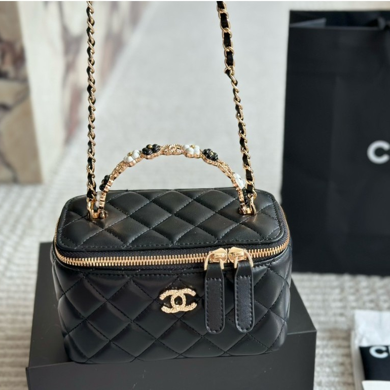 Ch * * L กระเป๋าสะพายไหล่ แต่งสายโซ่ ลายดอกไม้ 23K สําหรับผู้หญิง 288161