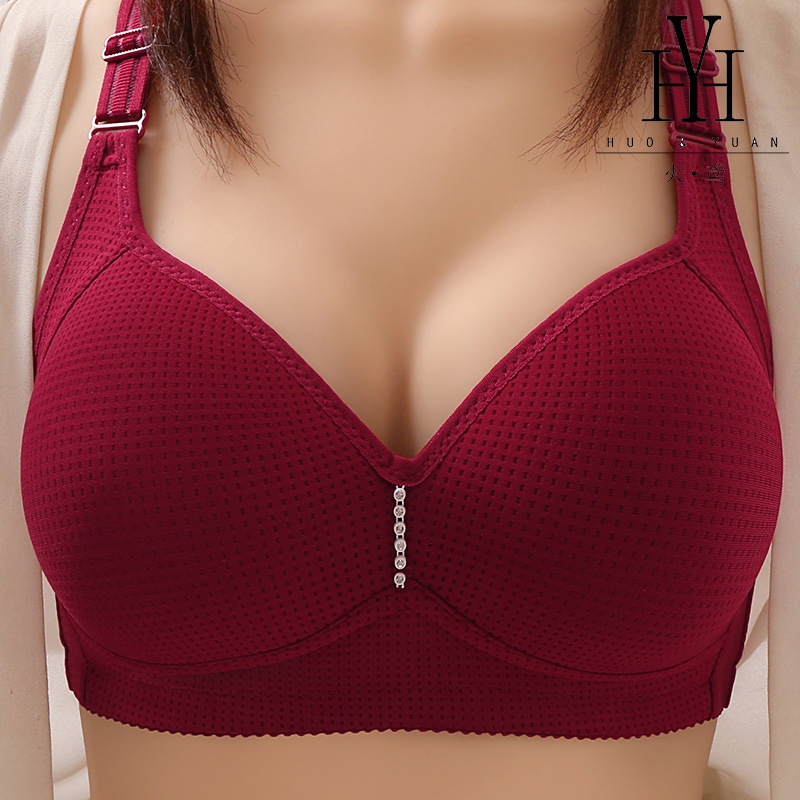 Huoyuan [พร้อมส่ง] 36BC-52DE บราบาง ไม่มีโครงเหล็ก ชุดชั้นในสตรี คัพขนาดใหญ่ และเสื้อชั้นในรองรับส่วนบน