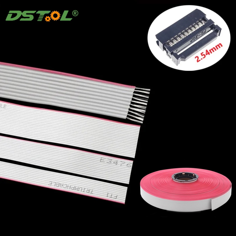 1เมตรสีเทาแบนสายริบบิ้น UL2651 28 โดยรวม ทองแดงดีบุกลวด รหัส เชื่อมต่อแบนสายเคเบิลข้อมูลลวด10/14/16/