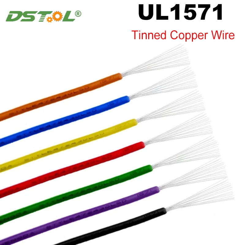 5Meters ทองแดงลวด 32 30 28 26 AWG UL1571 เชื่อมต่อลวดสิ่งแวดล้อม PVC ฉนวน LED สายอิเล็กทรอนิกส์ OD 0.6 ~ 1 มม.