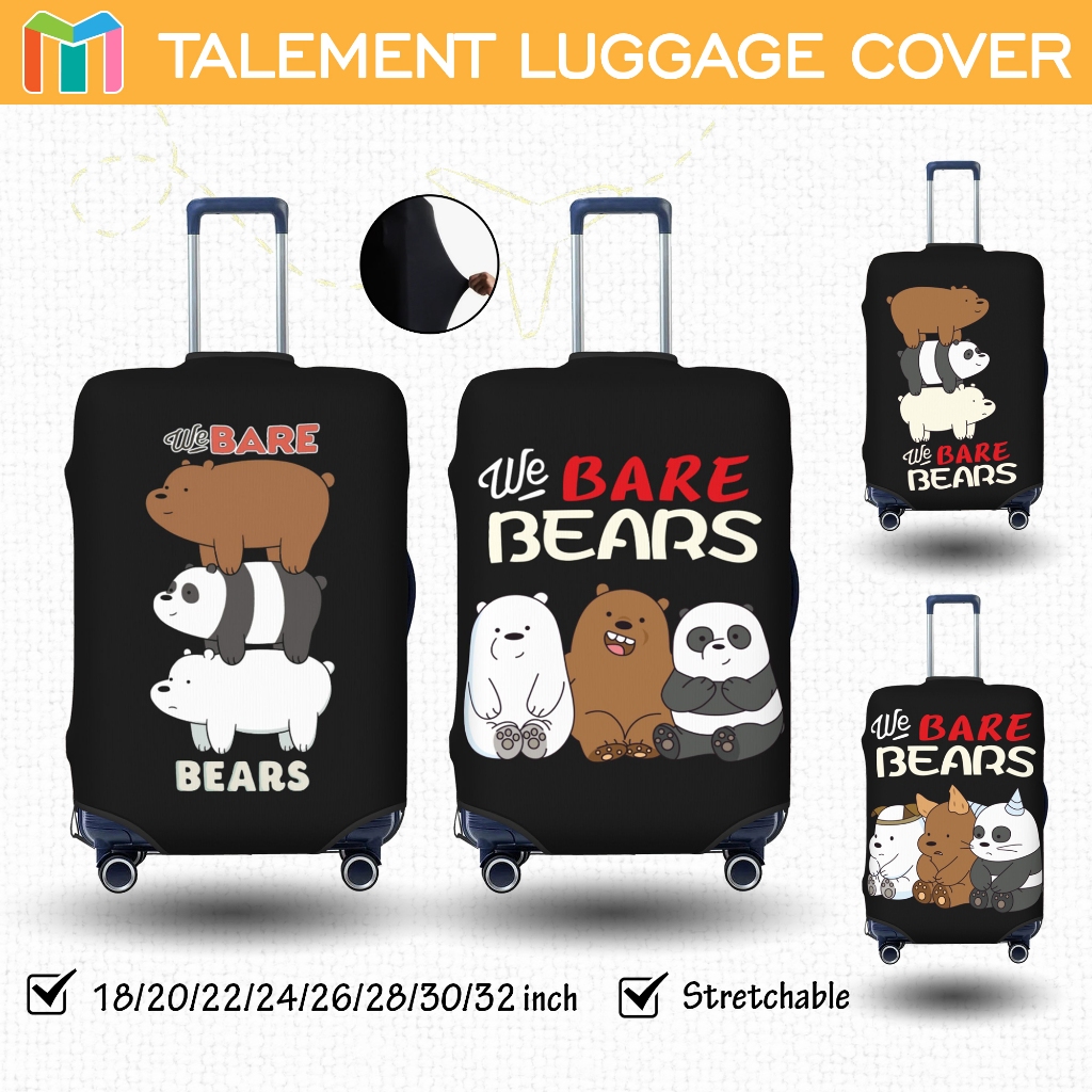 ผ้าคลุมกระเป๋าเดินทาง ลายการ์ตูนหมี ยืดหยุ่น ป้องกันรอยขีดข่วน Luggage Cover 18 20 22 24 26 28 30 32 นิ้ว
