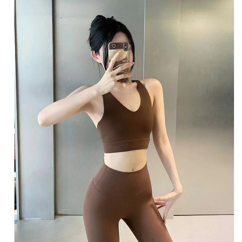 สปอร์ตบรา แบบดันทรง กันกระแทก เหมาะกับใส่ออกกําลังกาย เล่นโยคะ สําหรับผู้หญิง