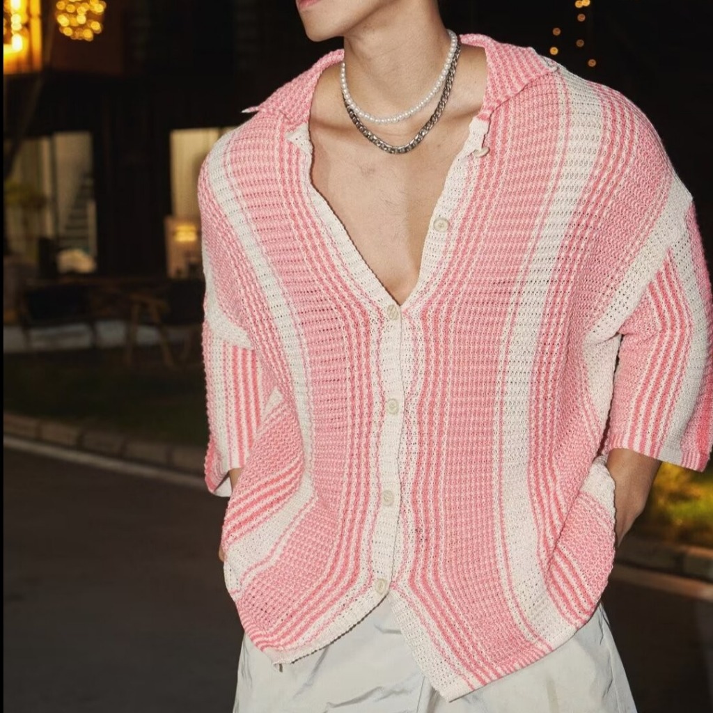 อเมริกันย้อนยุคที่มีสีสันลายกลวงถักเสื้อกันหนาวฤดูใบไม้ผลิฤดูร้อนปกหลวมสบายๆเสื้อด้านบนถนนสวมหลวมรุ่นเสื้อถัก