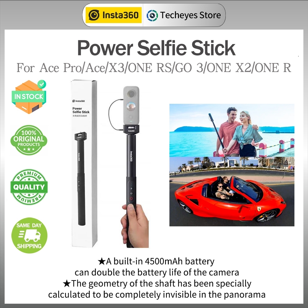 Original Insta360 Power Selfie Stick for Insta360 Ace Pro, Ace, X3, GO 3 and ONE X2 /ONE RS /ONE R