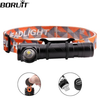 Boruit ไฟหน้ามุมขวา ซูมได้ 1000LM สว่างมาก พร้อมหัวไฟฉายแม่เ…