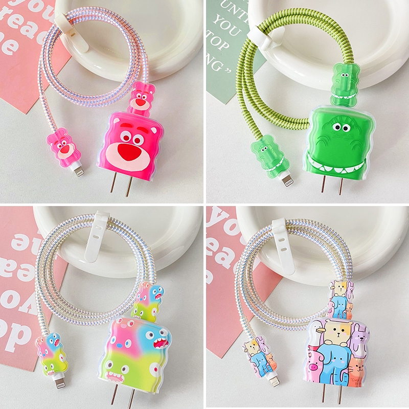 Disney Toy Story Lotso เคสป้องกันสายชาร์จ สายหูฟัง ลายการ์ตูนดิสนีย์น่ารัก สําหรับ iPhone 14 13 12 1