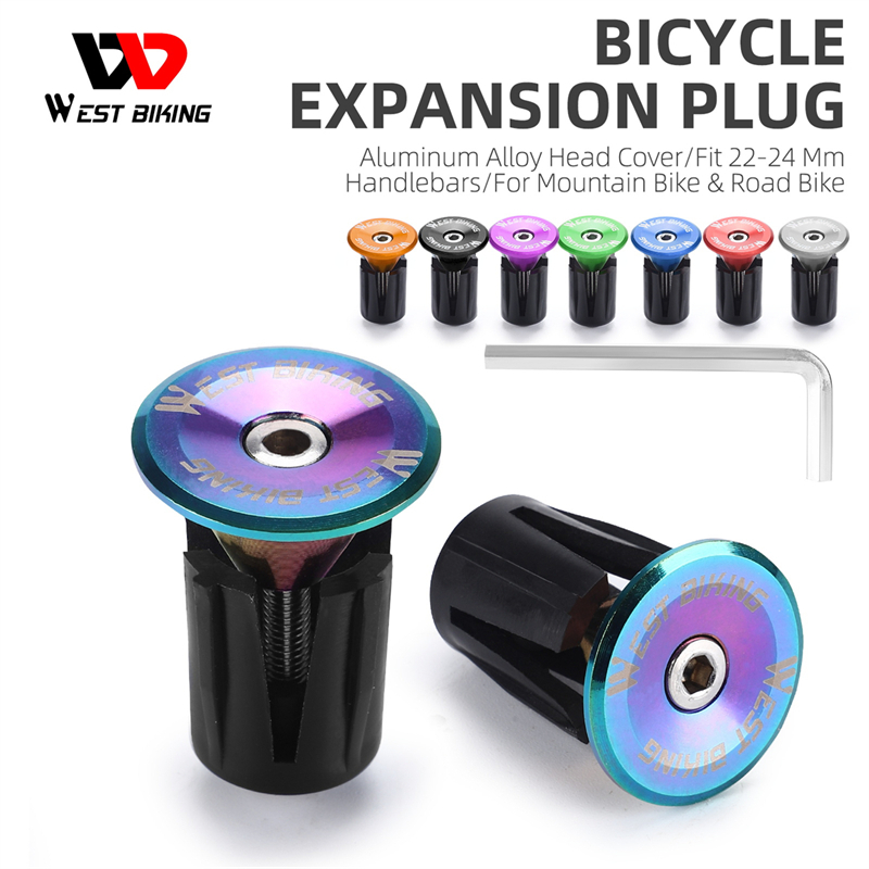 West BIKING จุกปิดปลายแฮนด์จักรยาน อะลูมิเนียมอัลลอย สําหรับรถจักรยานเสือภูเขา 1 คู่
