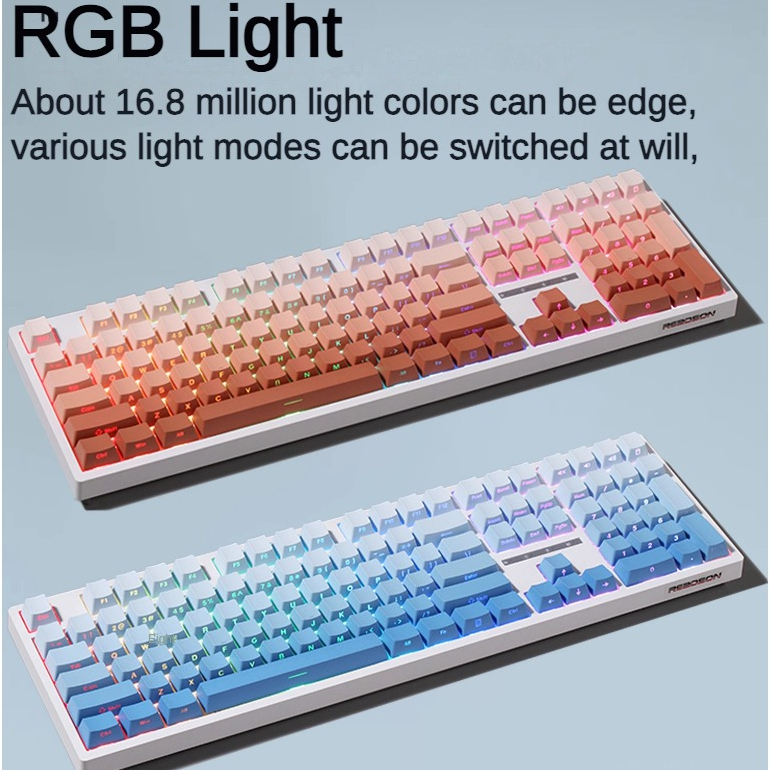 ใหม่! 2024 Lychee gaming HW108 คีย์บอร์ดเกมมิ่งไร้สาย บลูทูธ 108 คีย์ ไฟ RGB 3 โหมด เอฟเฟคไฟ E-sports ปรับแต่งได้ 100%