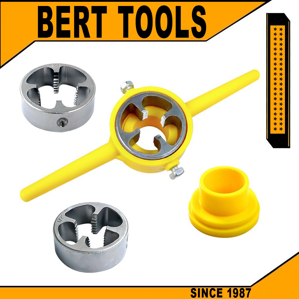 BERT ｜ชุดเครื่องมือทําเกลียวท่อ PVC 6 ชิ้น พร้อมท่อเกลียว แมนนวล 1/2 นิ้ว 3/4 นิ้ว 1 นิ้ว สําหรับท่อ PVC