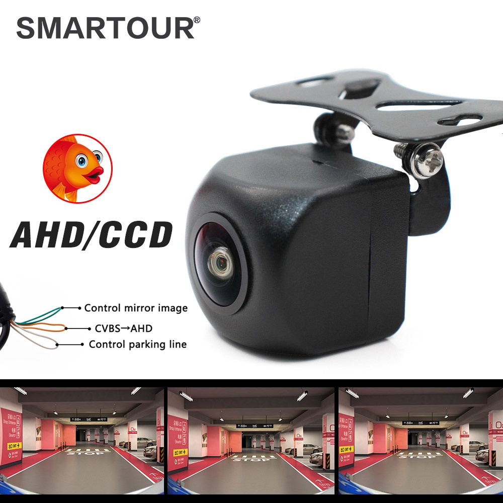 Smartour กล้องมองหลังรถยนต์ AHD 1280*720P เลนส์ฟิชอาย 170 องศา HD มองเห็นกลางคืน CCD สําหรับเครื่องเล่น Android Raido