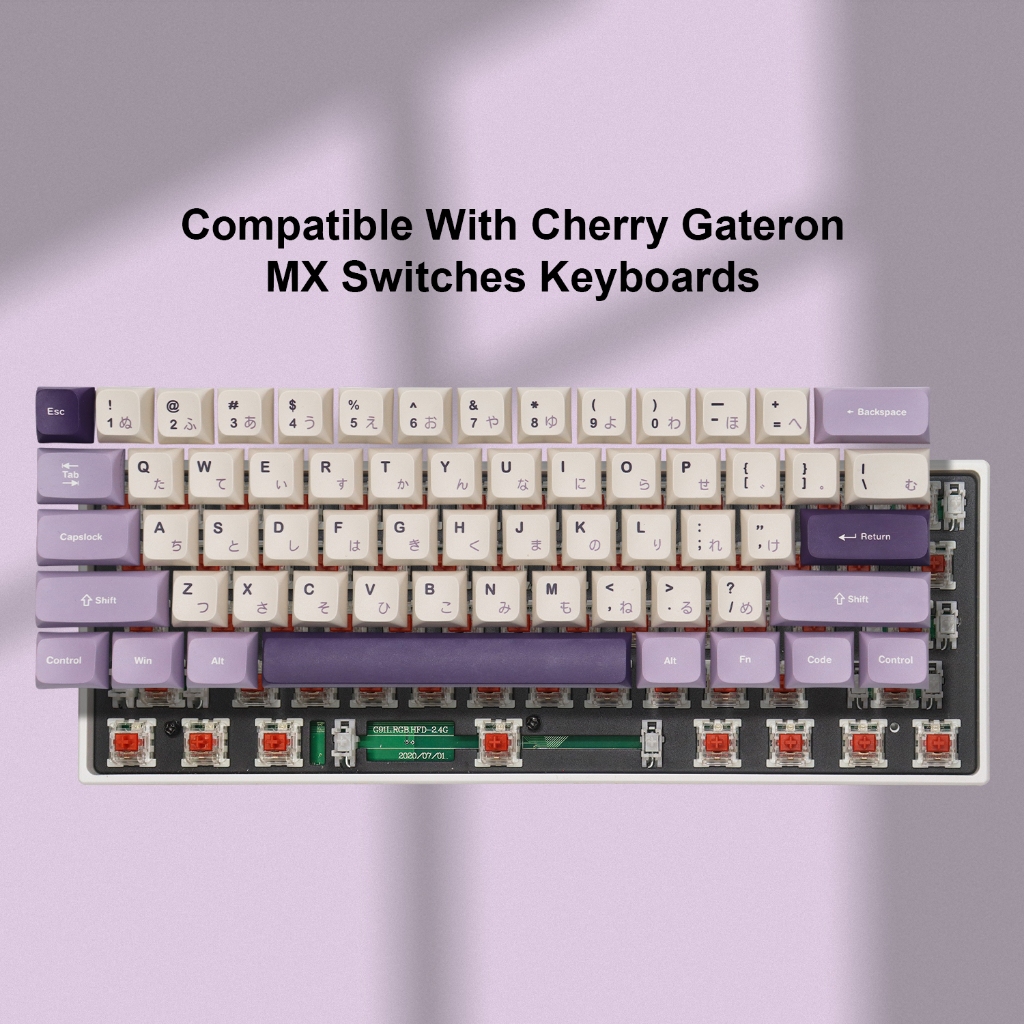 Xvx ชุดปุ่มกดคีย์บอร์ด 123 คีย์ สีม่วง สําหรับ Cherry Gateron MX Switches Mechanical Keyboard