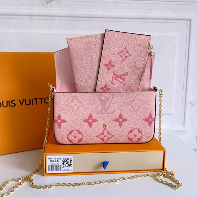 【 Box 】 LV/Louis Vuitton F é licie Pochette กระเป๋าสะพายข้าง หนังวัวแท้