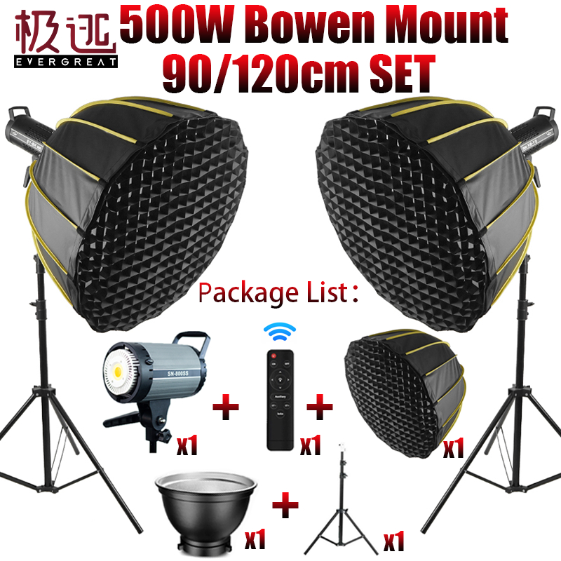 ซอฟท์บ็อกซ์พาราโบลา 500W 90/120 ซม. พร้อมเมาท์รังผึ้ง สําหรับไฟถ่ายภาพ