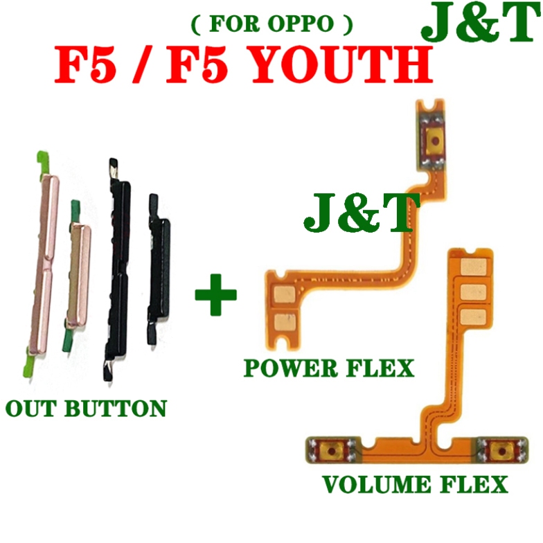 ด้านหลัง F5 On Off Power volume ปุ่ม flex สําหรับ Oppo F5 เยาวชน /A73 ปุ่มด้านข้างสายริบบิ้น