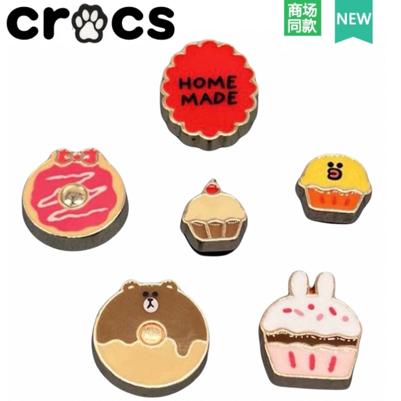 ใหม่ อุปกรณ์เสริมรองเท้า crocs โลหะ ลายดอกไม้ สําหรับตกแต่งรองเท้า crocs Zhibixing 2024