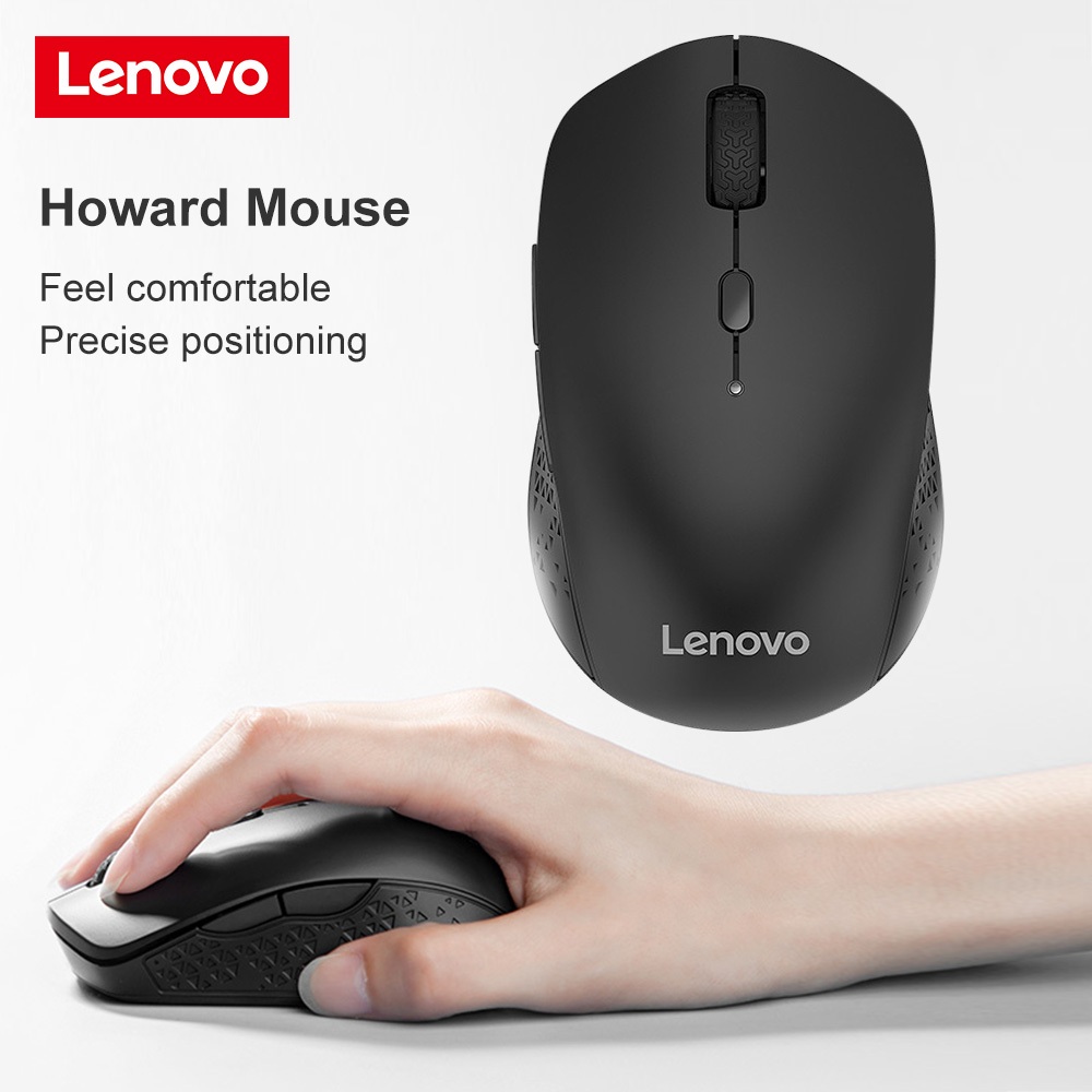 Lenovo Howard เมาส์บลูทูธไร้สาย 1000DPI โหมดคู่ แบบพกพา สําหรับแล็ปท็อป