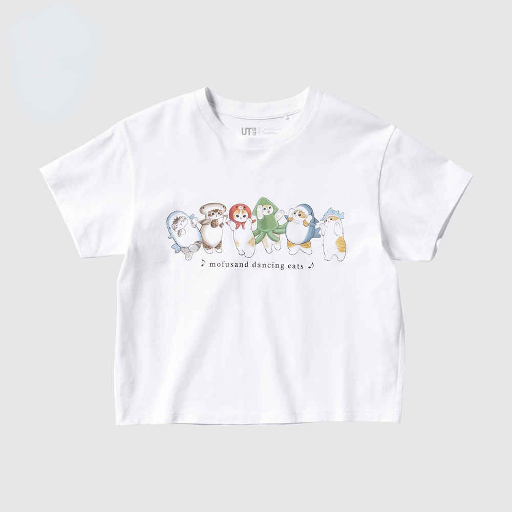 Uniqlo ใหม่ เสื้อยืดแขนสั้น พิมพ์ลายแมวน่ารัก UT mofusand สําหรับผู้หญิง และผู้ชาย 24 471290