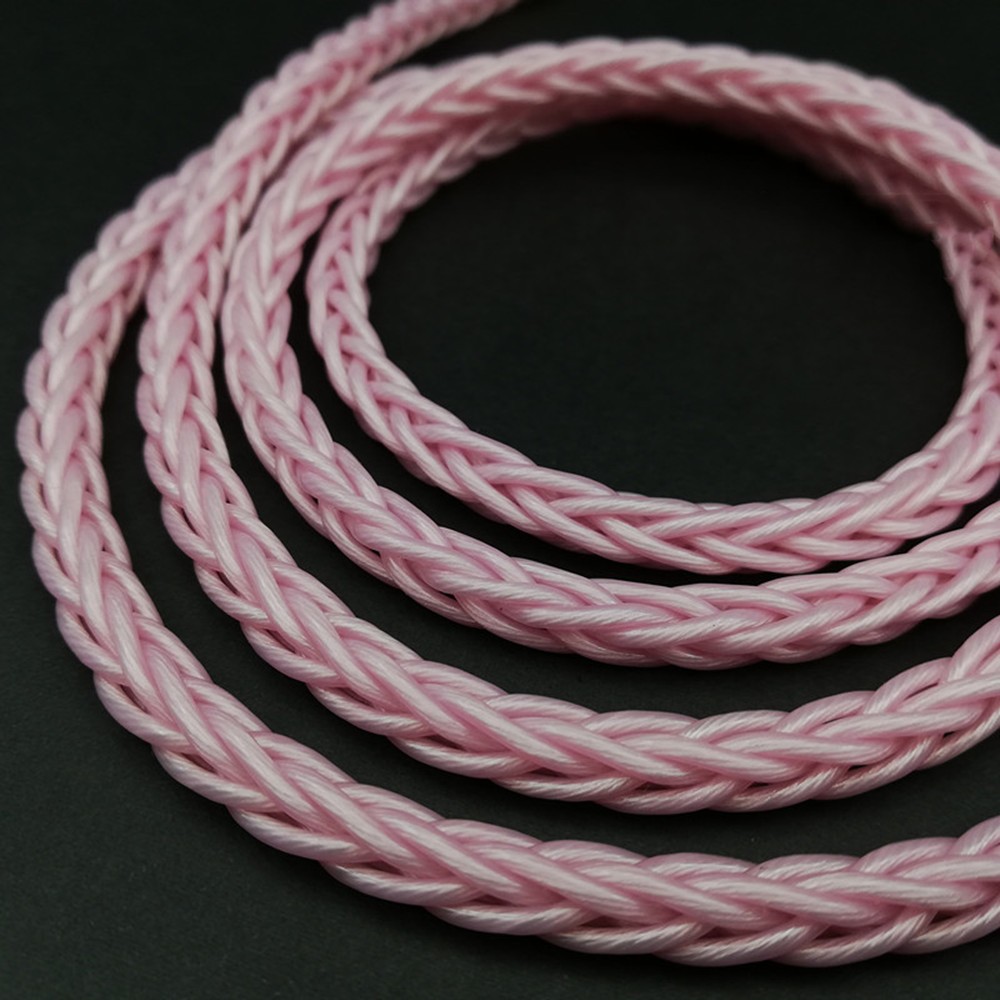 Bold 8 Strand 504 Cores Litz คริสตัลเดี่ยวทองแดงชุบเงิน Diy สายหูฟัง 24AWG OD 5.3 มม.