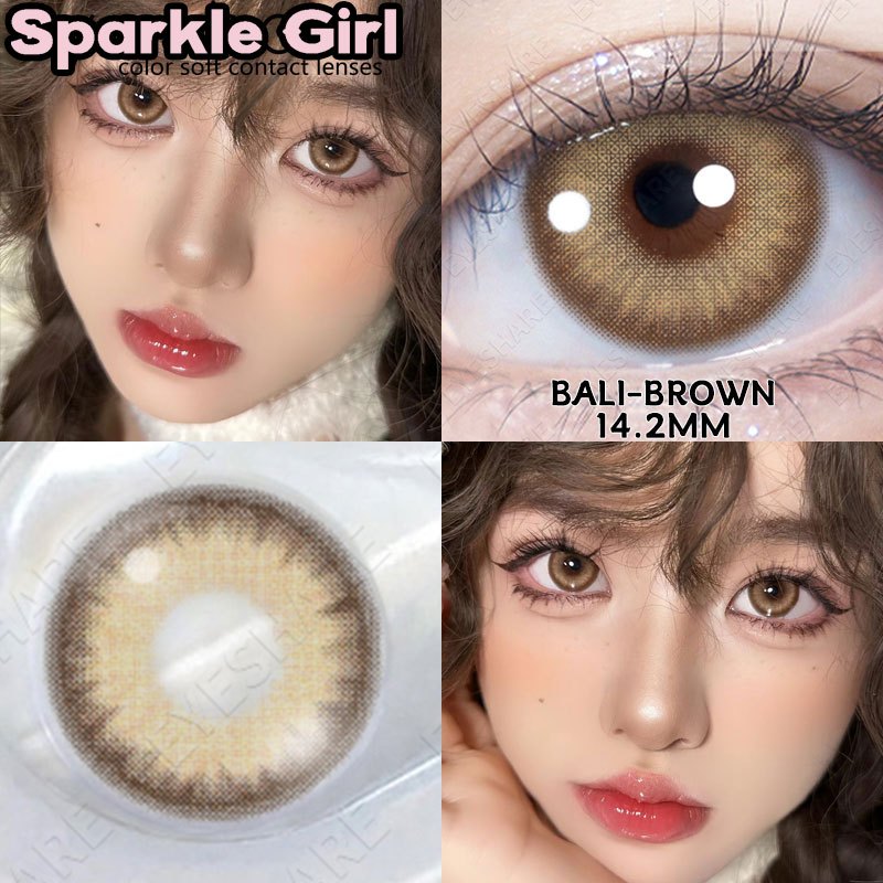SparkleGirl🎀 คอนแทคเลนส์สี BALI BROWN/GRAY/GREEN/BLUE น้ำตาล เทา ฟ้า เขียว 1 คู่ เส้นผ่านศูนย์กลาง 1