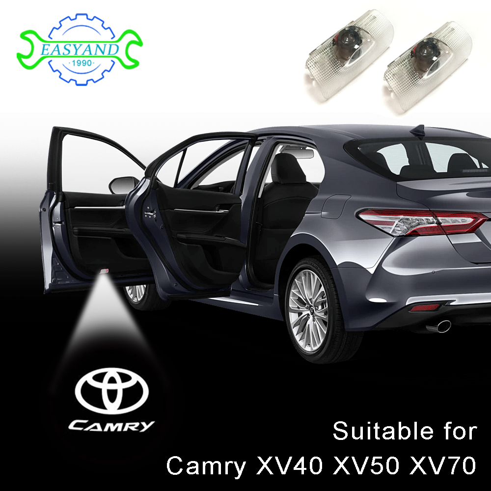 ไฟโปรเจคเตอร์ LED โลโก้เลเซอร์ Welcome Light สําหรับ Toyota Camry XV50 XV70 2 ชิ้น