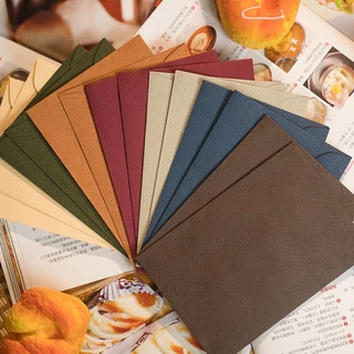 Vintage ผ้าลินินซองจดหมาย Retro Textured ซองจดหมายแสตมป์สติกเกอร์ Pure สี Letterhead DIY โปสการ์ดการ์ดอวยพรคริสต์มาสของขวัญปีใหม่ห่อการ์ดเชิญงานแต่งงานปก